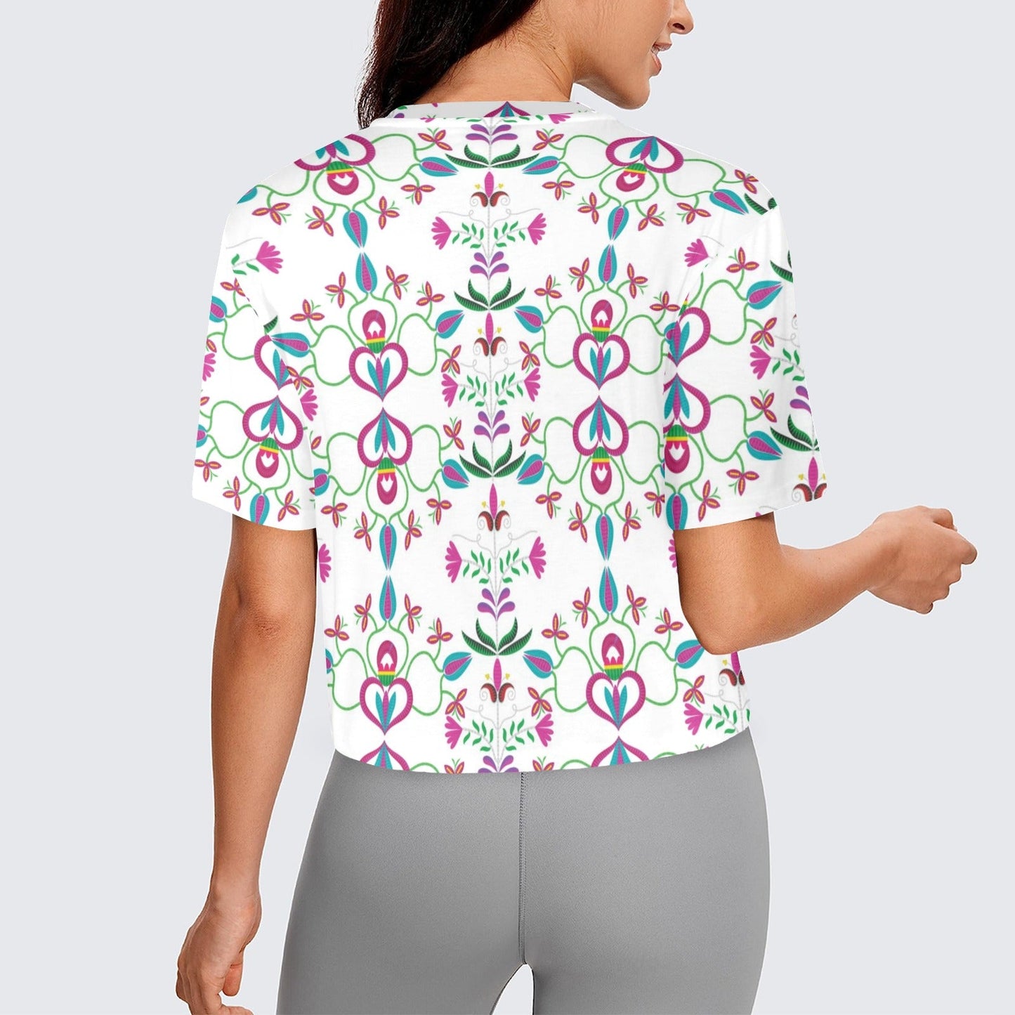 Quilled Divine White Crop Top