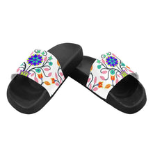 Load image into Gallery viewer, Floral Beadwork Four Clans White Women&#39;s Slide Sandals
