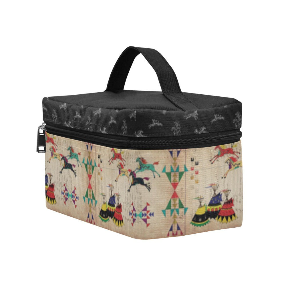 Horses Running Black Sky Cosmetic Bag