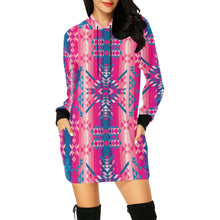 Load image into Gallery viewer, Desert Geo Blue Hoodie Dress
