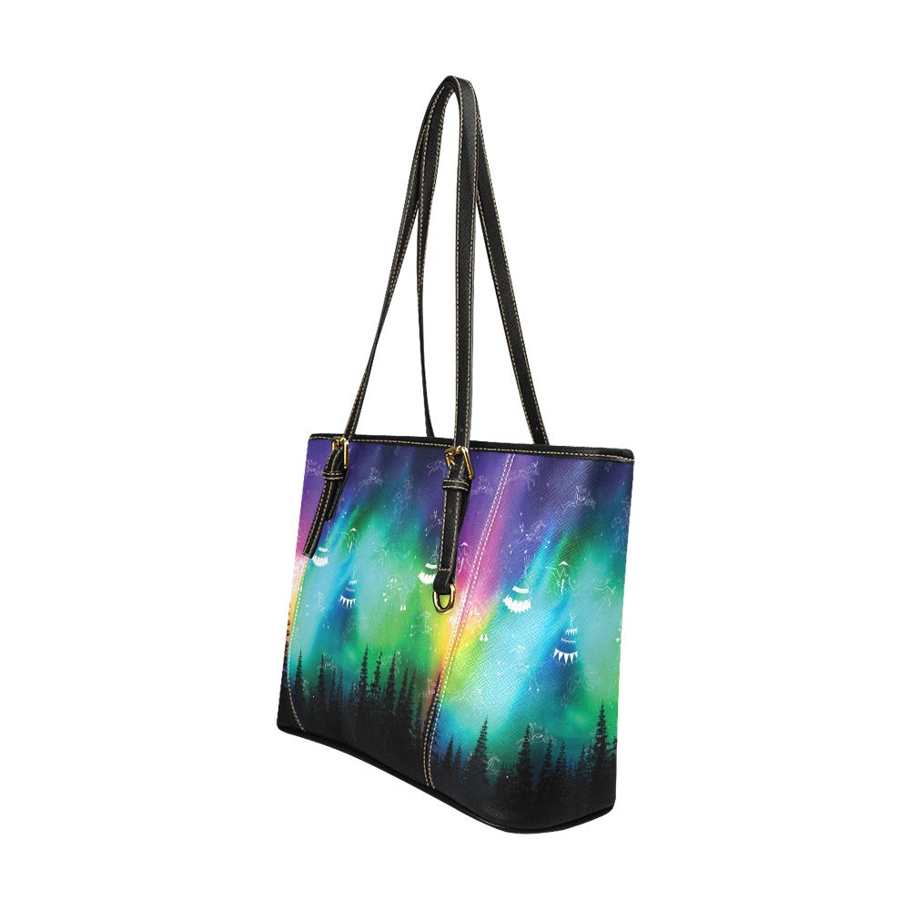 Aurora Medicine Animals Leather Tote Bag