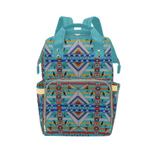 Load image into Gallery viewer, Medicine Blessing Turquoise Multi-Function Diaper Backpack/Diaper Bag
