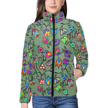 Load image into Gallery viewer, Indigenous Paisley Dark Sea Women&#39;s Stand Collar Padded Jacket
