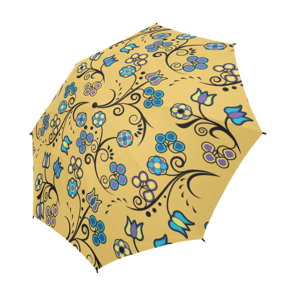 Blue Trio Tuscan Semi-Automatic Foldable Umbrella
