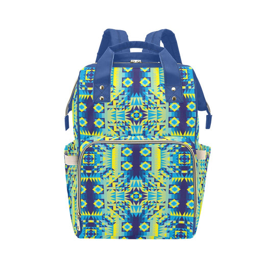 Kaleidoscope Jaune Bleu Multi-Function Diaper Backpack/Diaper Bag