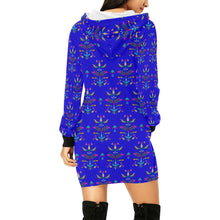 Load image into Gallery viewer, Dakota Damask Blue Hoodie Dress
