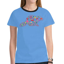 Load image into Gallery viewer, Floral Beaver Spirit Guide (Blue) New T-shirt for Women
