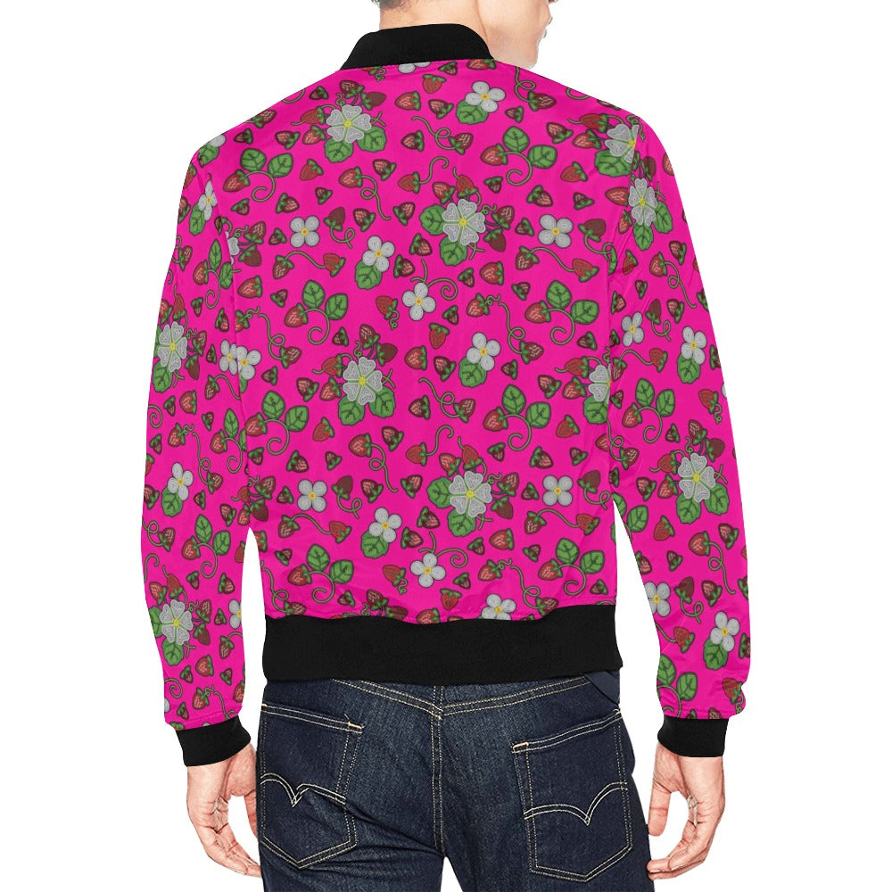 Strawberry Dreams Blush Bomber Jacket for Men