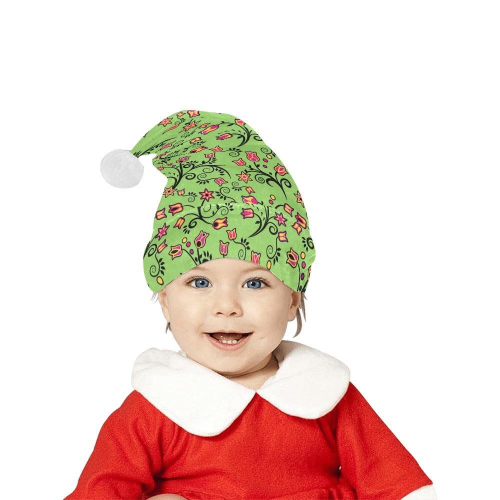 LightGreen Yellow Star Santa Hat