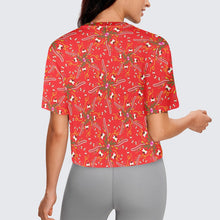 Load image into Gallery viewer, Willow Bee Cardinal Crop Top
