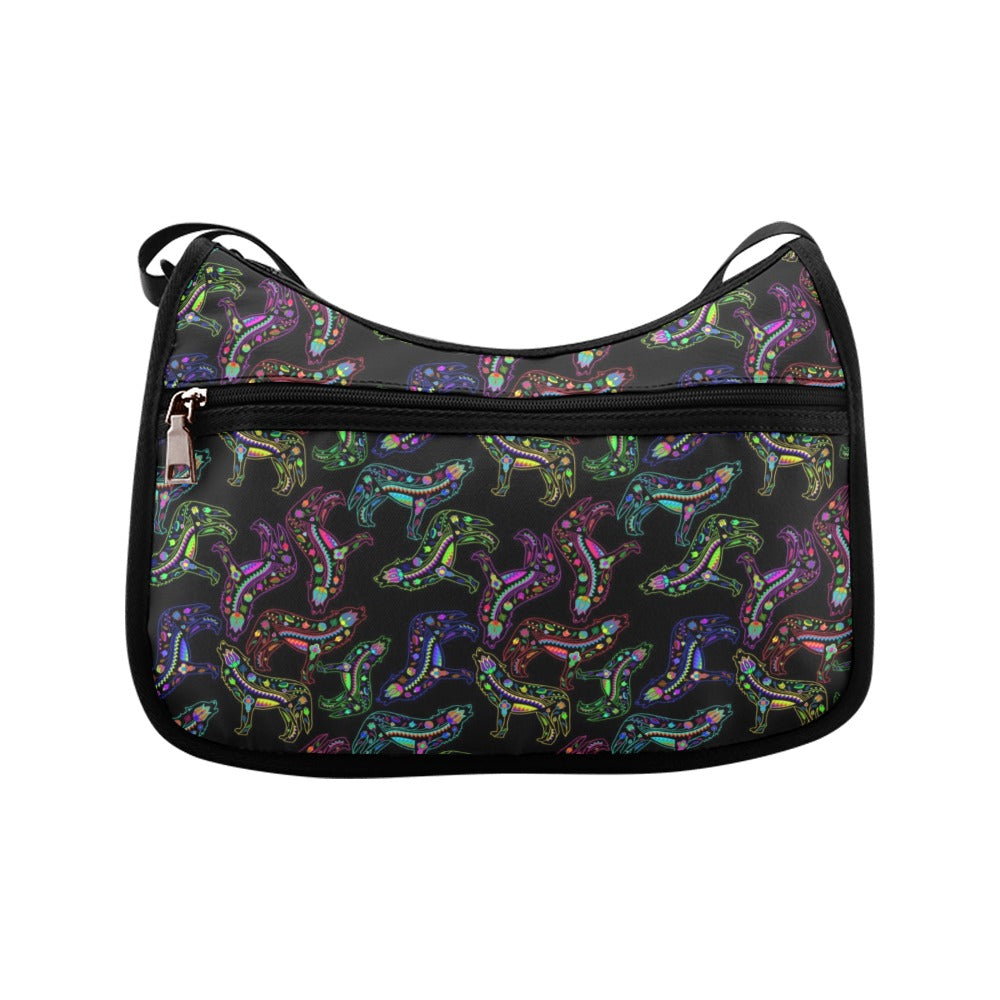 Floral Wolves Crossbody Bags