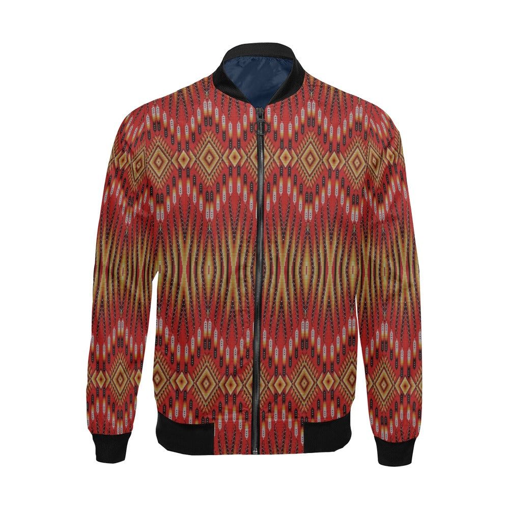 Fire Feather Red Bomber Jacket for Men