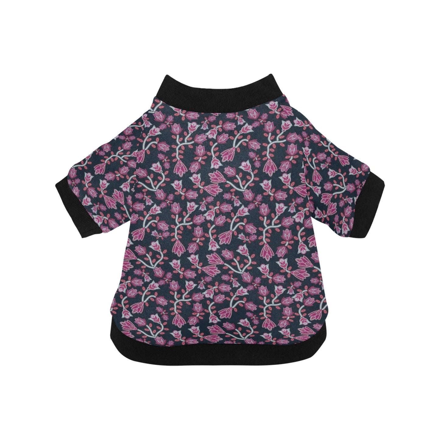 Beaded Pink Pet Dog Round Neck Shirt