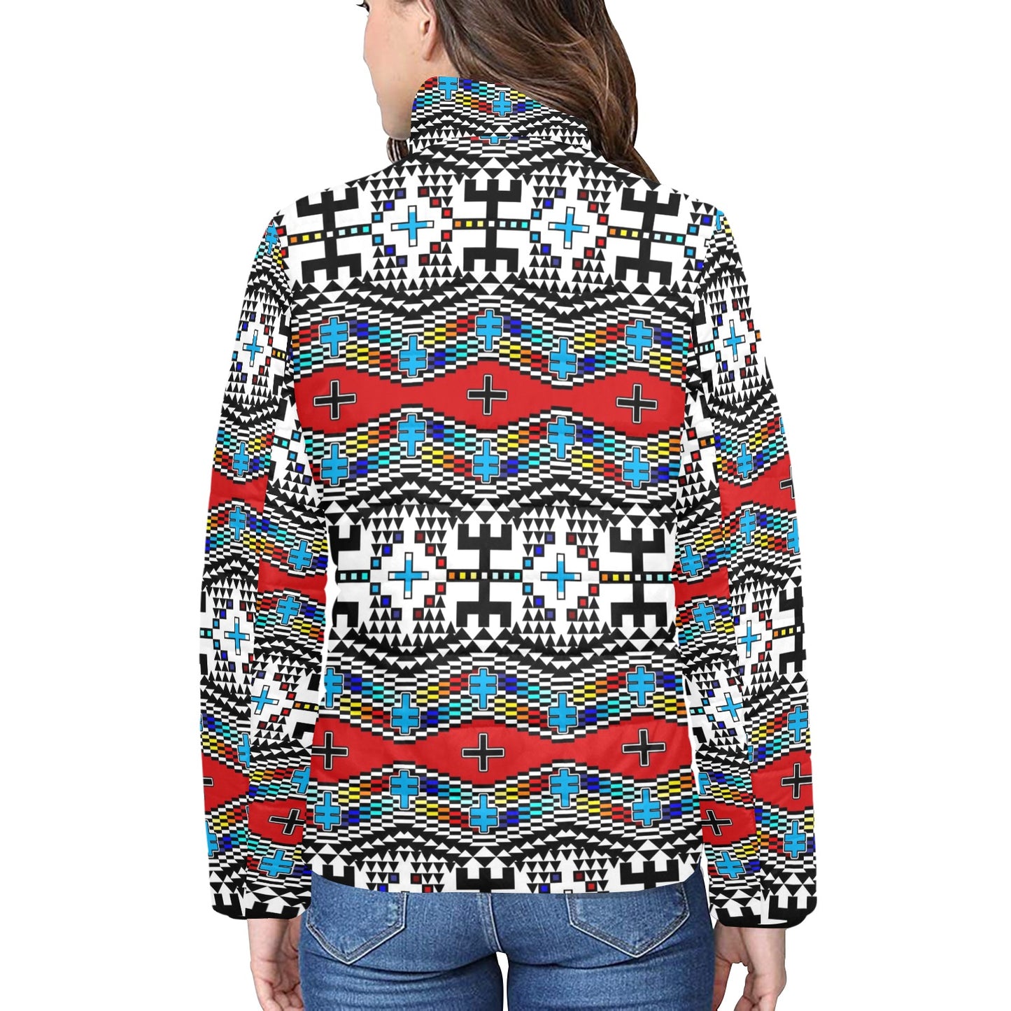 Dragonflies Women's Stand Collar Padded Jacket