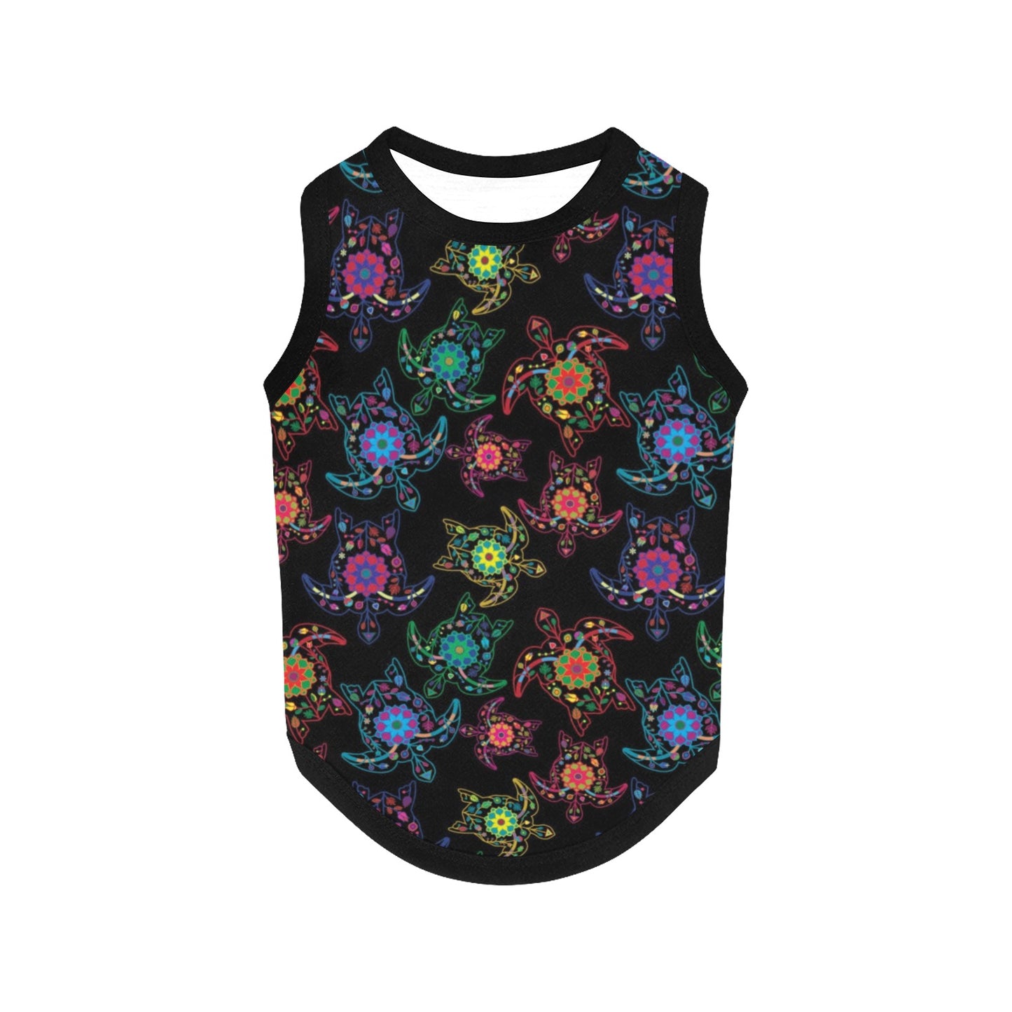 Neon Floral Turtle Pet Tank Top