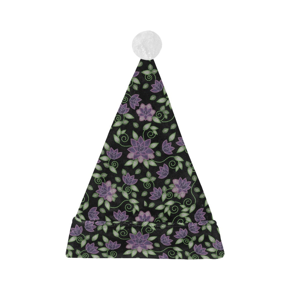 Purple Beaded Rose Santa Hat