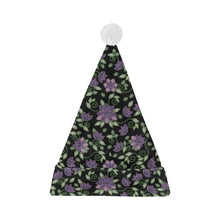 Load image into Gallery viewer, Purple Beaded Rose Santa Hat
