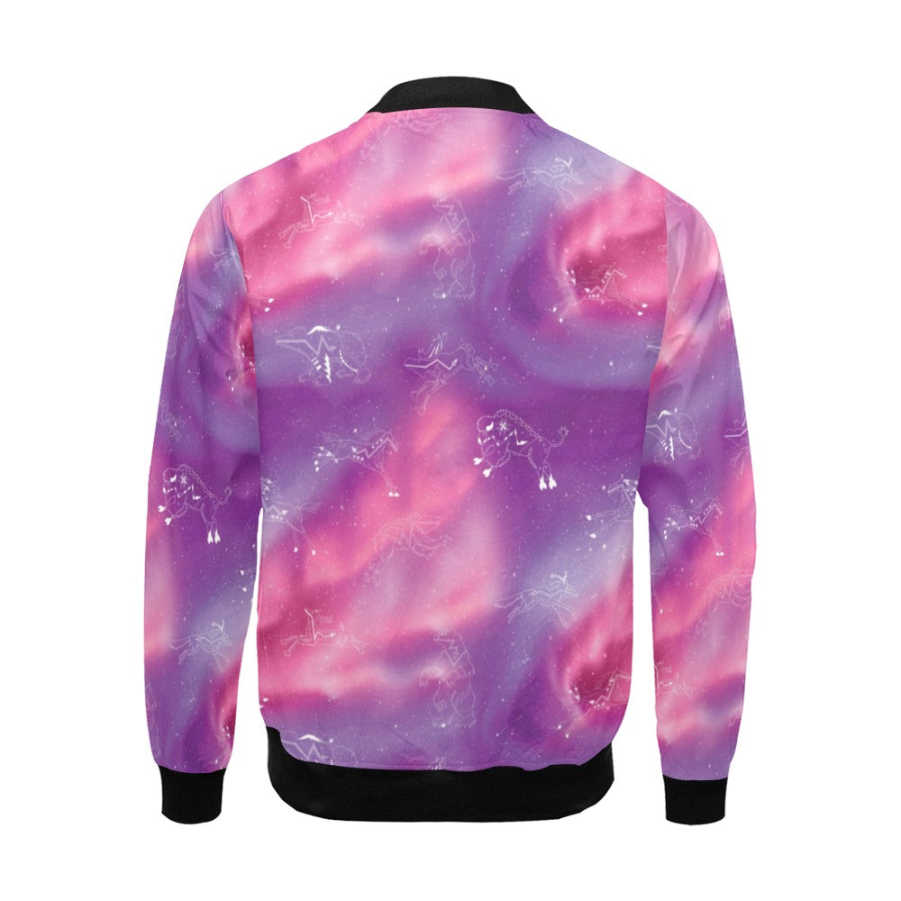 Animal Ancestors 7 Aurora Gases Pink and Purple Bomber Jacket