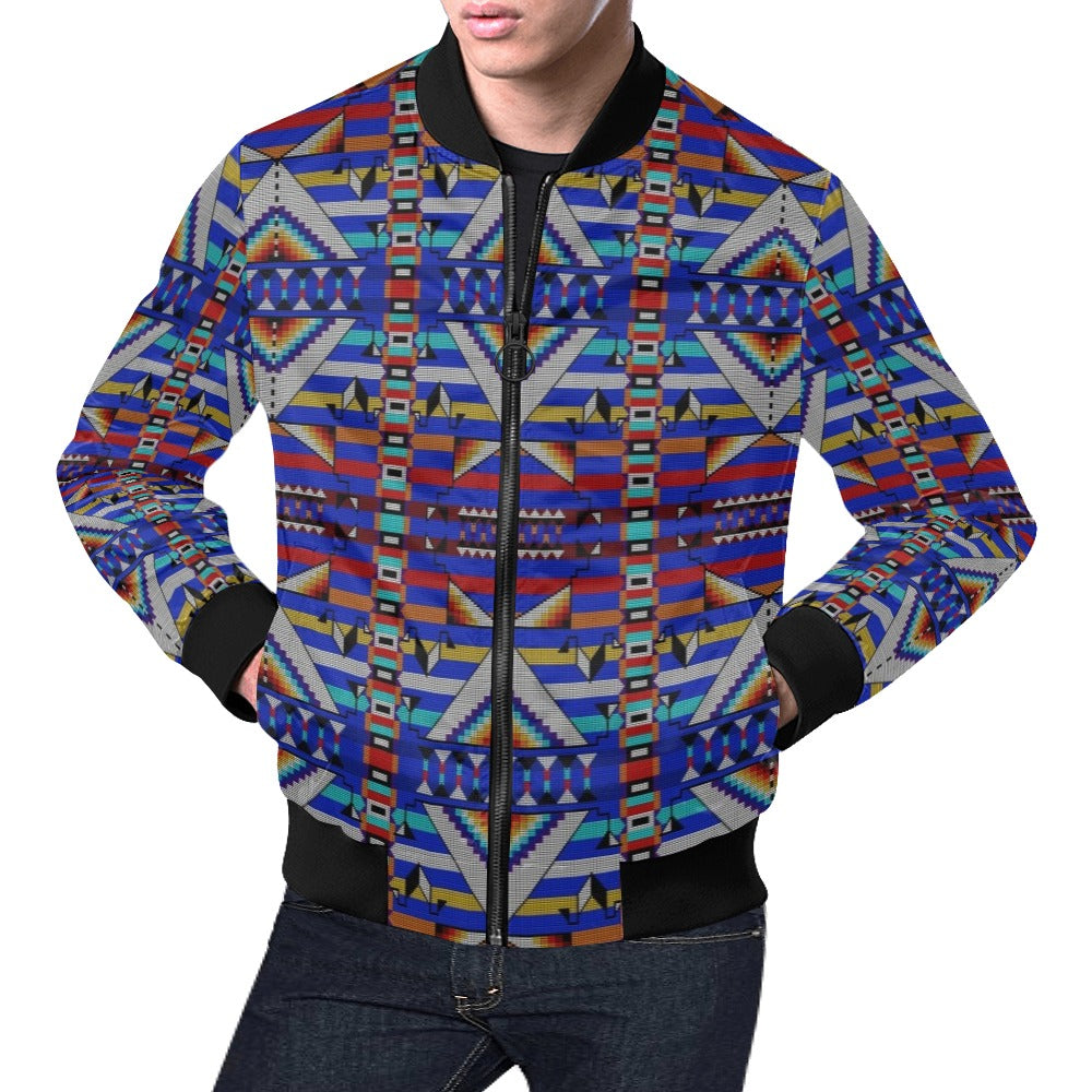 Medicine Blessing Blue Bomber Jacket for Men