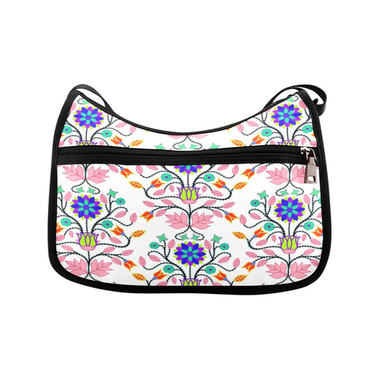 Floral Beadwork Four Clans White Crossbody Bags