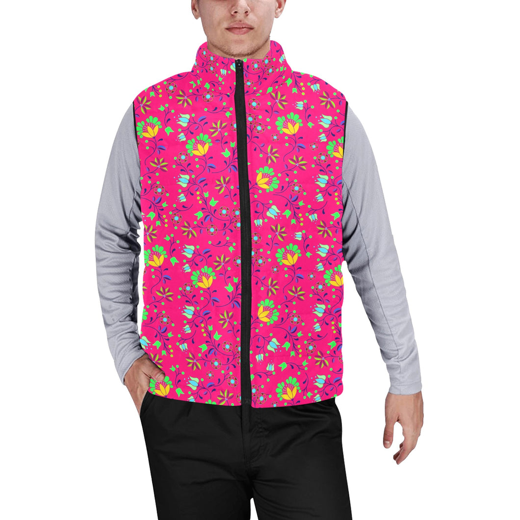 Fleur Indigine Rouge Men's Padded Vest Jacket