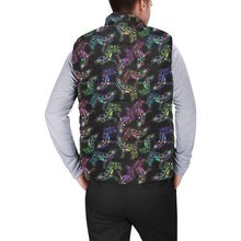 Load image into Gallery viewer, Neon Floral Wolves Men&#39;s Padded Vest Jacket
