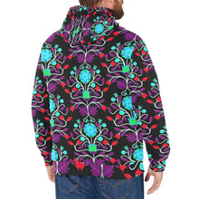 Load image into Gallery viewer, Floral Beadwork Four Clans Winter Men&#39;s Long Sleeve Fleece Hoodie
