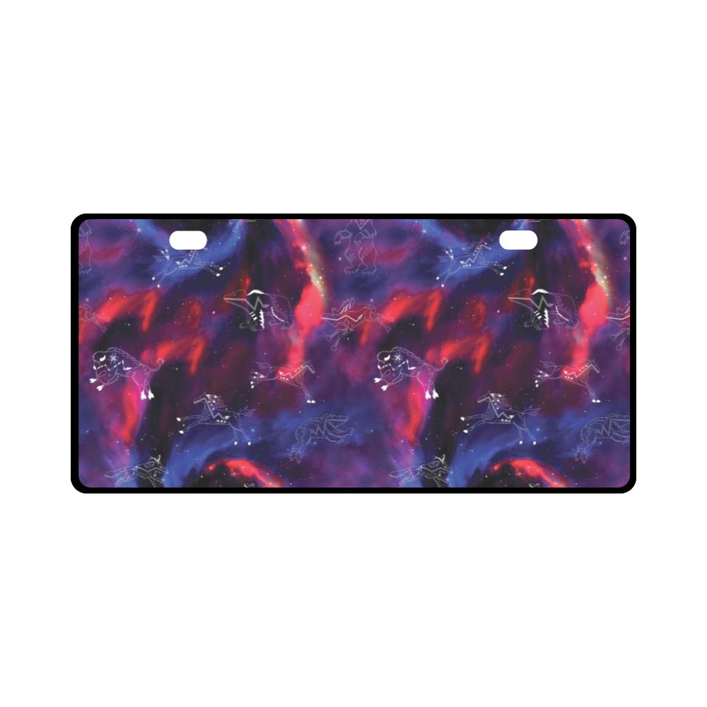 Animal Ancestors 3 Blue Pink Swirl License Plate