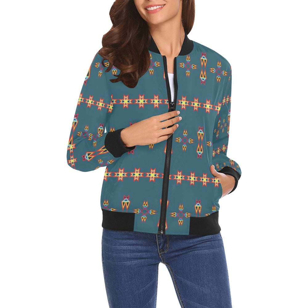 Four Directions Lodges Ocean Bomber Jacket for Women