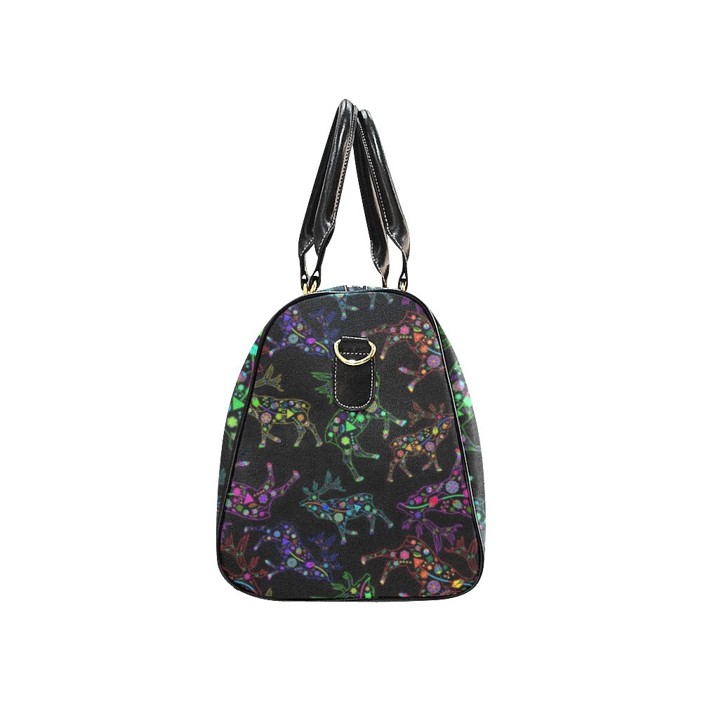 Neon Floral Elks New Waterproof Travel Bag/Small