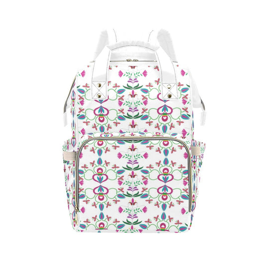 Quilled Divine White Multi-Function Diaper Backpack/Diaper Bag