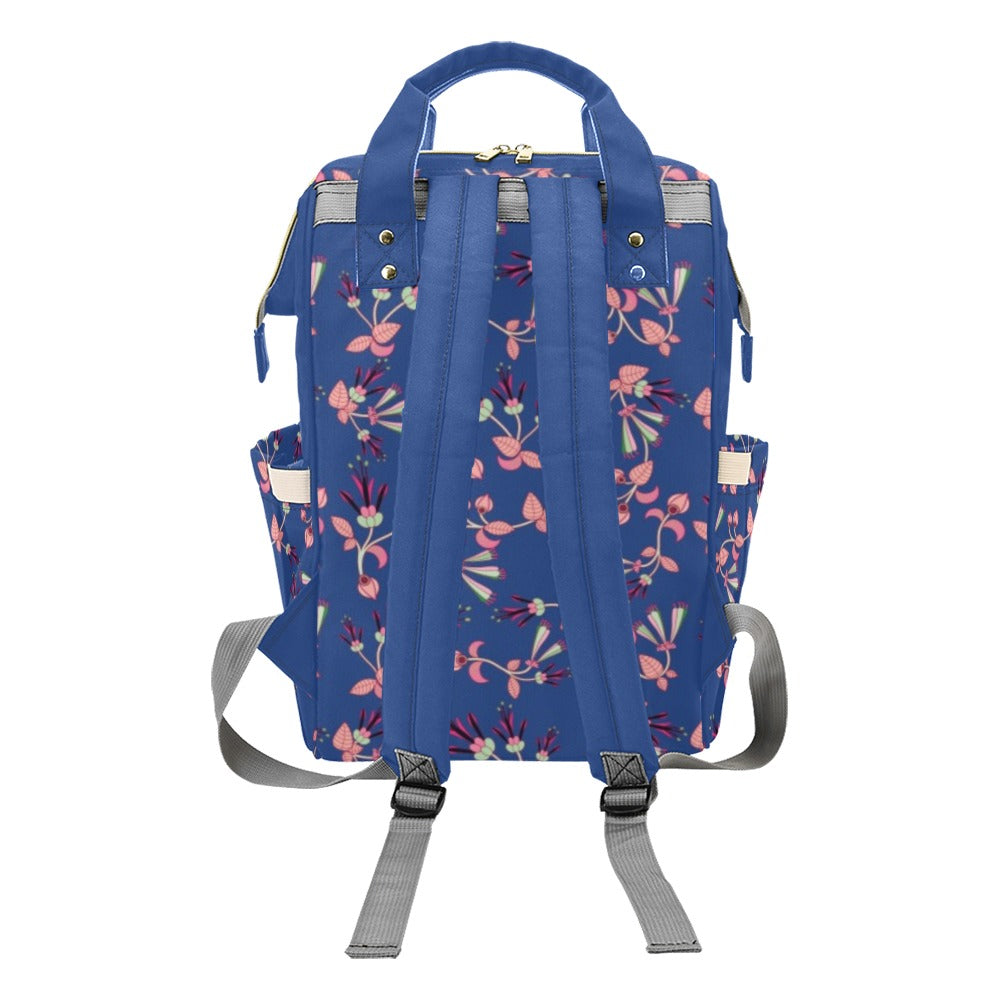 Swift Floral Peach Blue Multi-Function Diaper Backpack/Diaper Bag