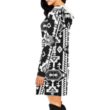 Load image into Gallery viewer, Chiefs Mountain Black and White Hoodie Dress
