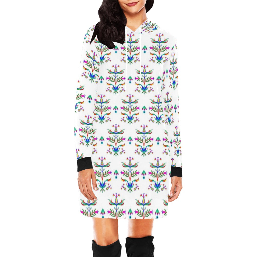 Dakota Damask White Hoodie Dress