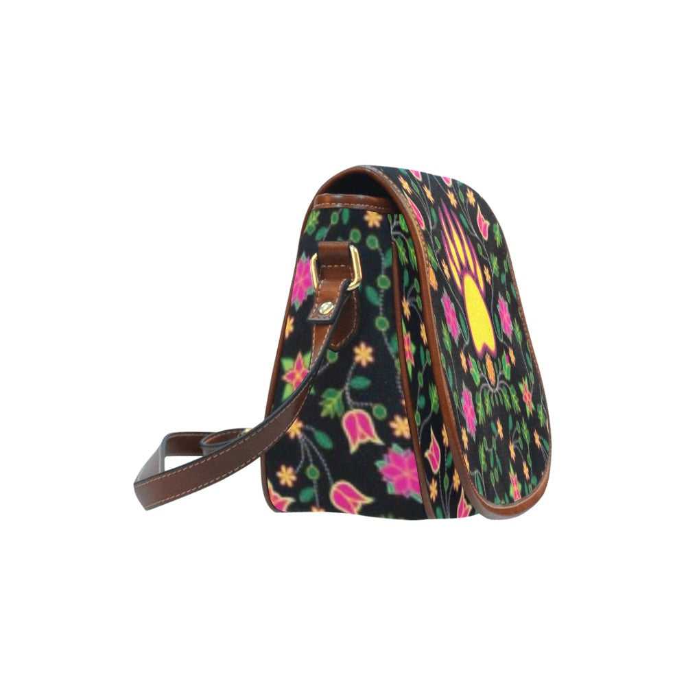 Floral Bearpaw Pink and Yellow Saddle Bag