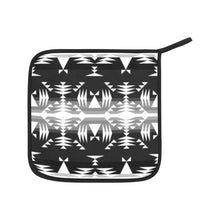 Load image into Gallery viewer, Between the Mountains Black and White Oven Mitt &amp; Pot Holder
