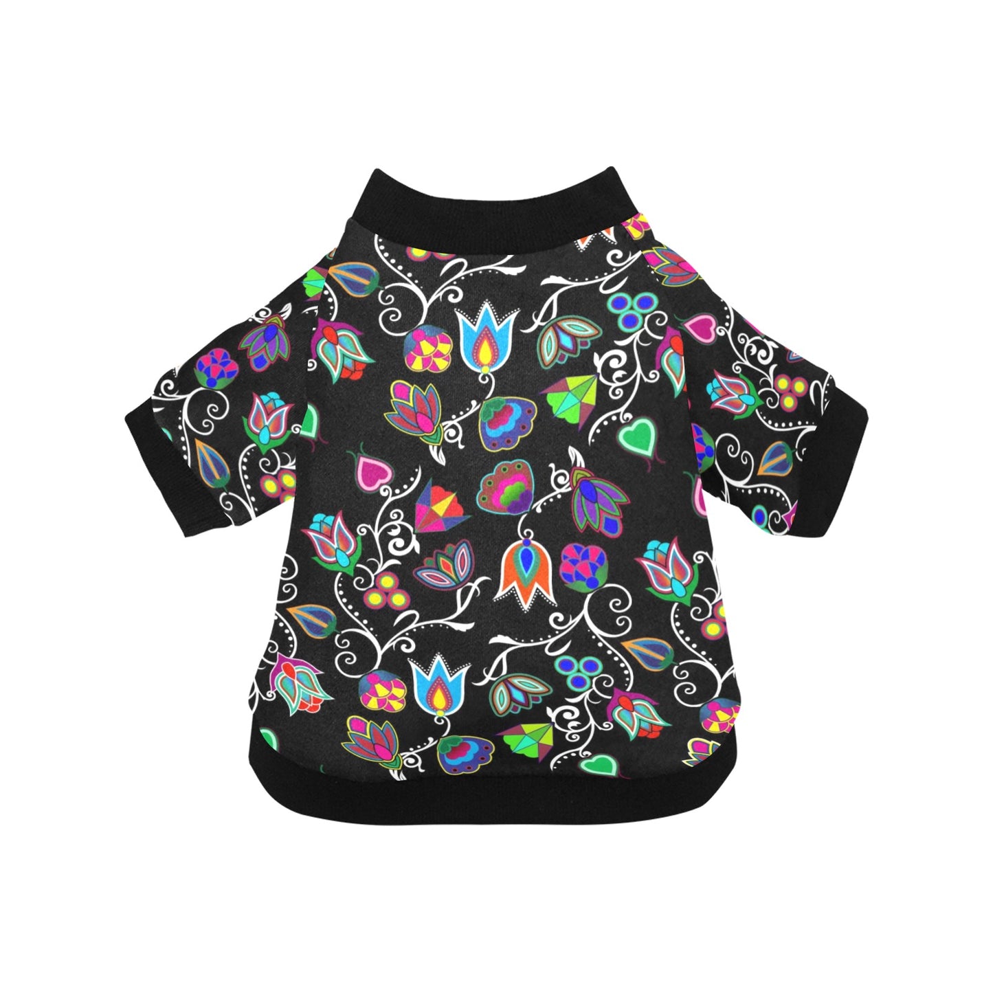 Indigenous Paisley Black Pet Dog Round Neck Shirt