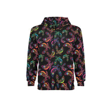 Load image into Gallery viewer, Neon Floral Eagles Men&#39;s Long Sleeve Fleece Hoodie
