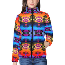 Load image into Gallery viewer, Sovereign Nation Sunset Women&#39;s Stand Collar Padded Jacket
