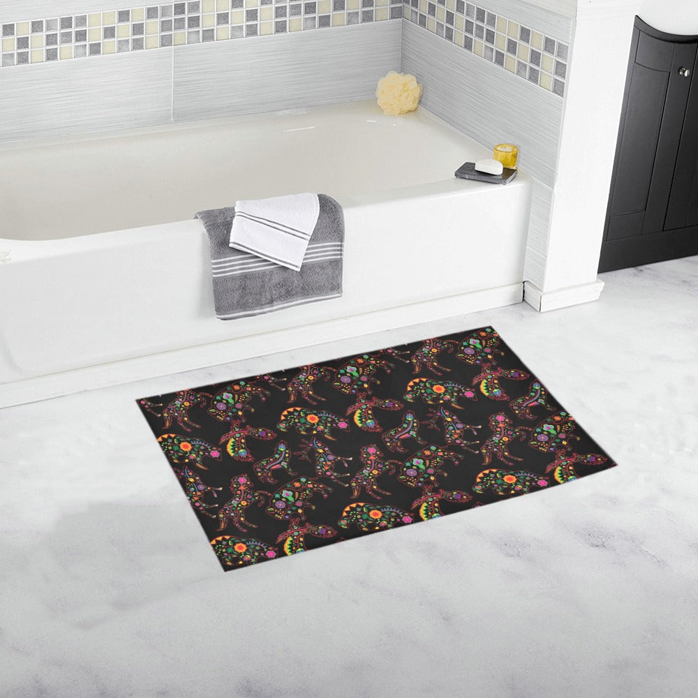 Neon Floral Animals Bath Rug 16''x 28''