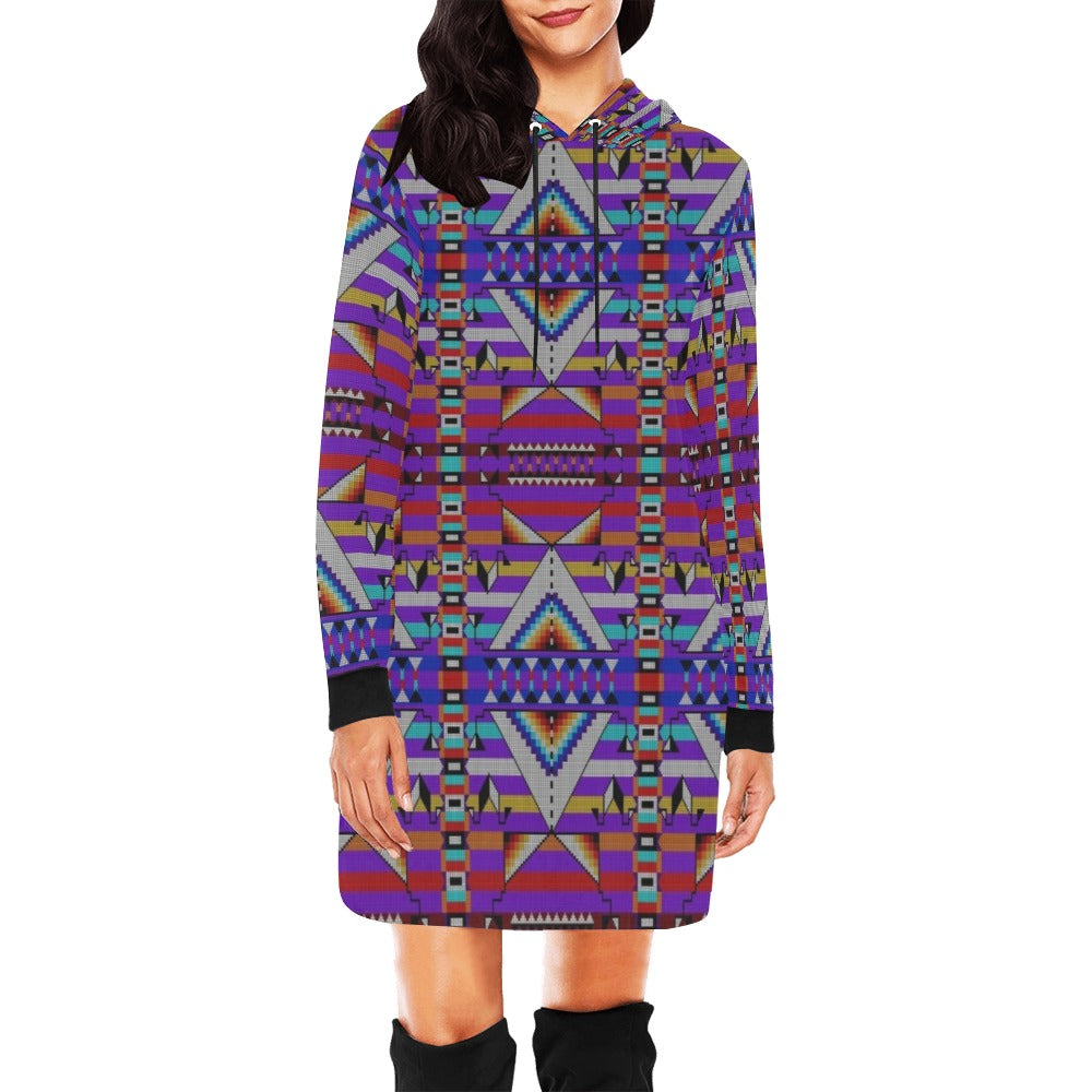 Medicine Blessing Purple Hoodie Dress