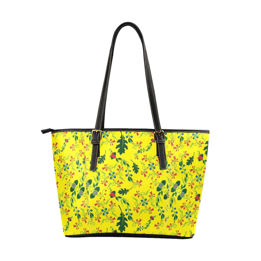 Vine Life Lemon Leather Tote Bag