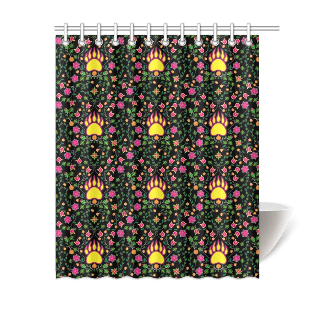 Floral Bearpaw Pink and Yellow Shower Curtain 60