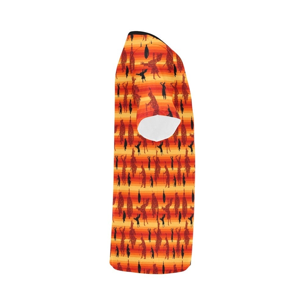 Dancers Brown All Over Print T-Shirt for Men (USA Size) (Model T40) All Over Print T-Shirt for Men (T40) e-joyer 