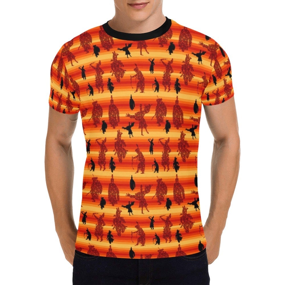 Dancers Brown All Over Print T-Shirt for Men (USA Size) (Model T40) All Over Print T-Shirt for Men (T40) e-joyer 