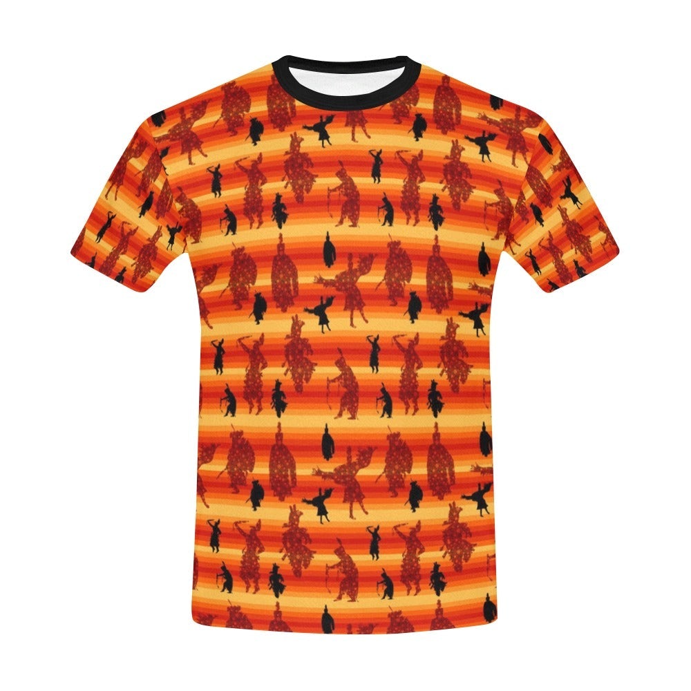 Dancers Brown All Over Print T-Shirt for Men (USA Size) (Model T40) All Over Print T-Shirt for Men (T40) e-joyer 