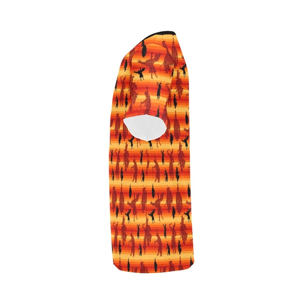 Dancers Brown All Over Print T-Shirt for Men (USA Size) (Model T40) All Over Print T-Shirt for Men (T40) e-joyer 