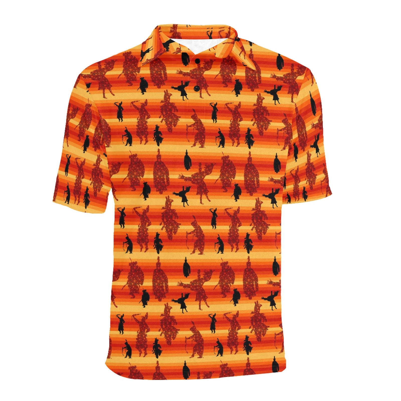 Dancers Brown Men's All Over Print Polo Shirt (Model T55) Men's Polo Shirt (Model T55) e-joyer 