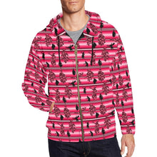 Load image into Gallery viewer, Dancers Floral Amour All Over Print Full Zip Hoodie for Men (Model H14) hoodie e-joyer 
