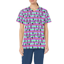 Load image into Gallery viewer, Dancers Floral Contest All Over Print Scrub Top Scrub Top e-joyer 
